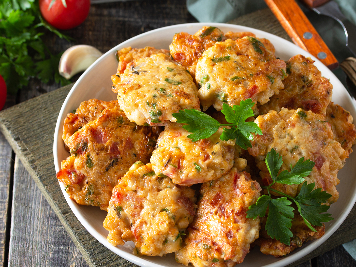 Roasted Corn- Poblano Pepper Fritter