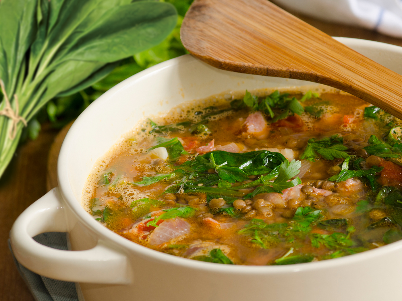 Springtime Lentil Chicken Vegetable Soup