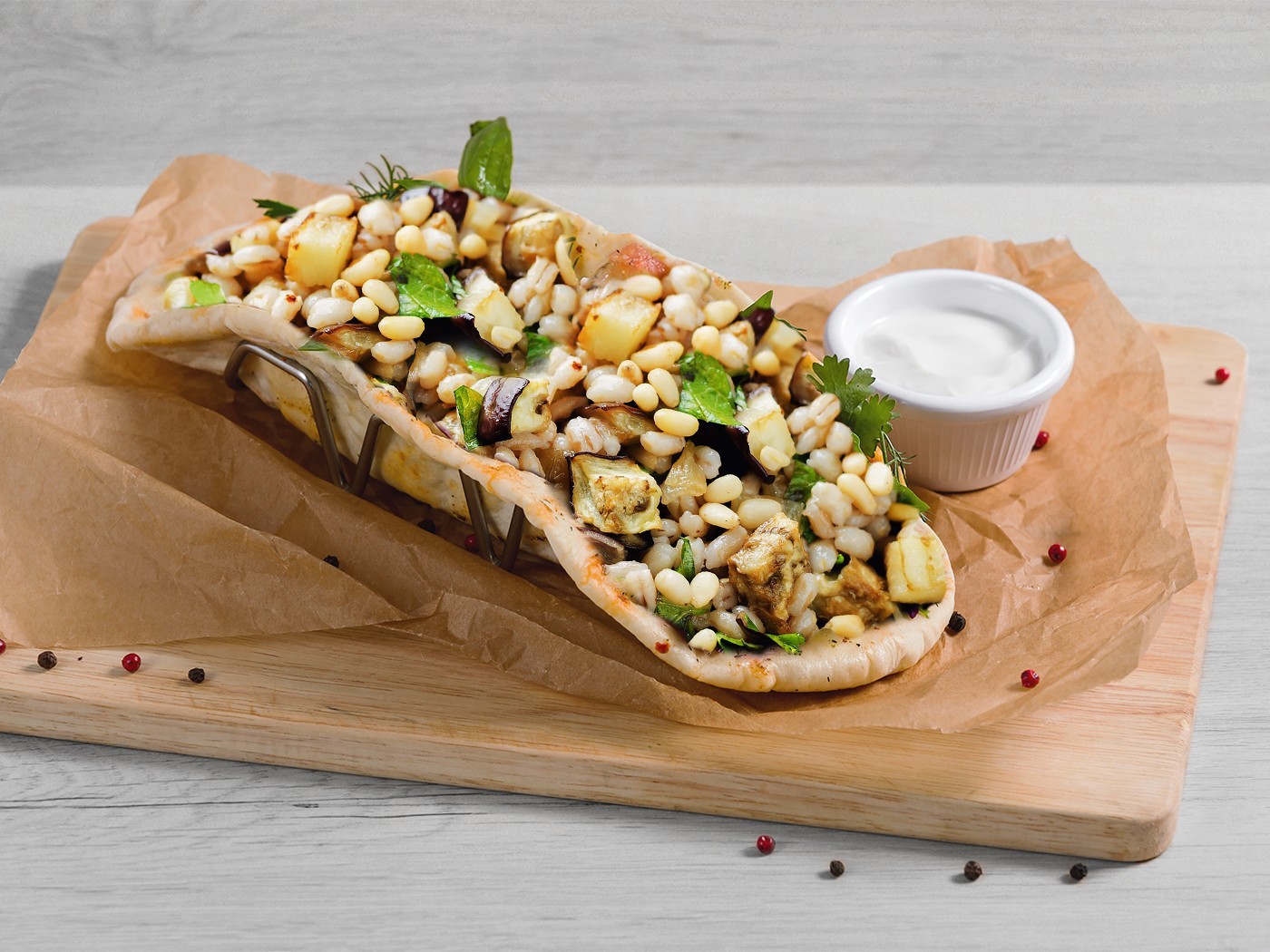 Farro Roasted Vegetable Naan Sandwich