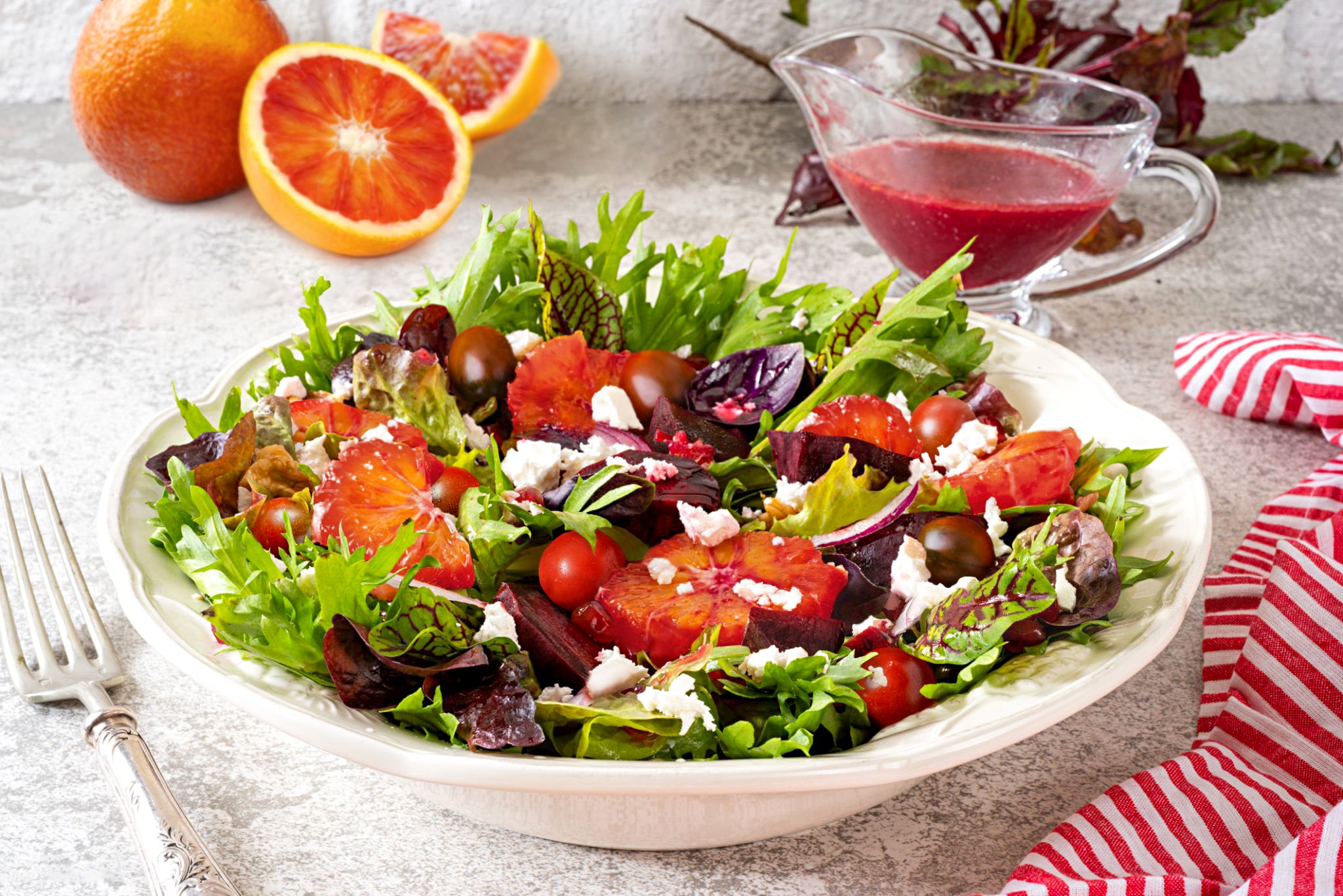 Roasted Beet, Blood Orange, and Queso Fresco Salad