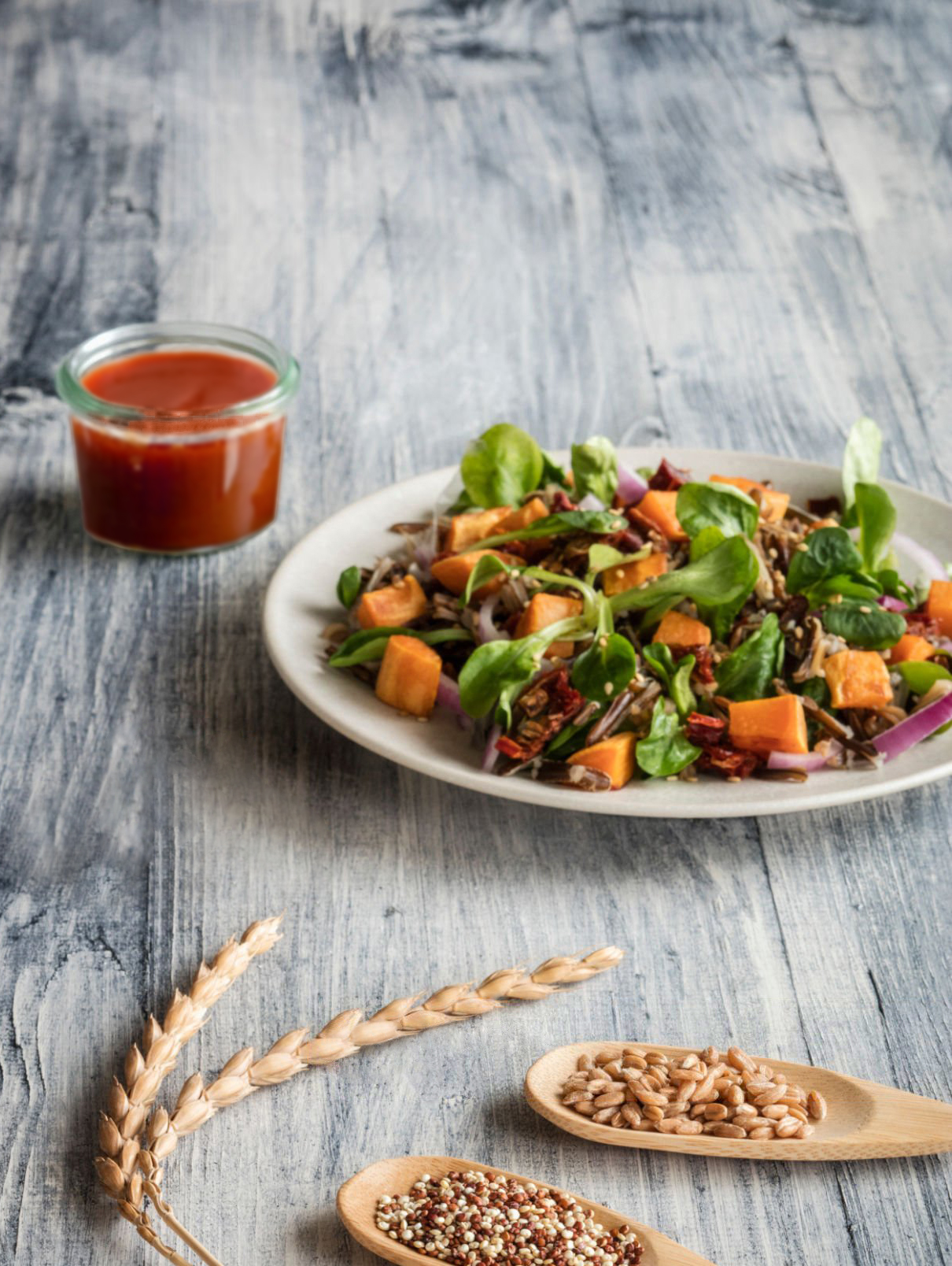 Roasted Sweet Potato, Bacon and Arugula Salad