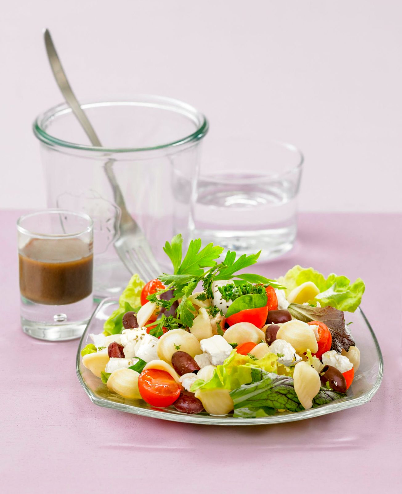 Orecchiette Pasta, Tomato and Fresh Mozzarella Cheese Salad