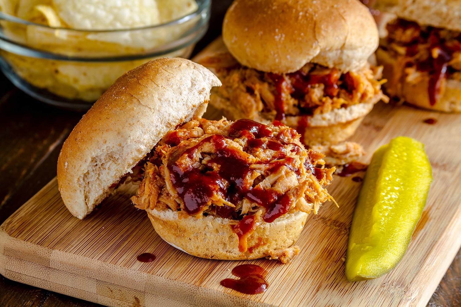 Southern Pulled Pork Slider On A Cheddar Rosemary Roll