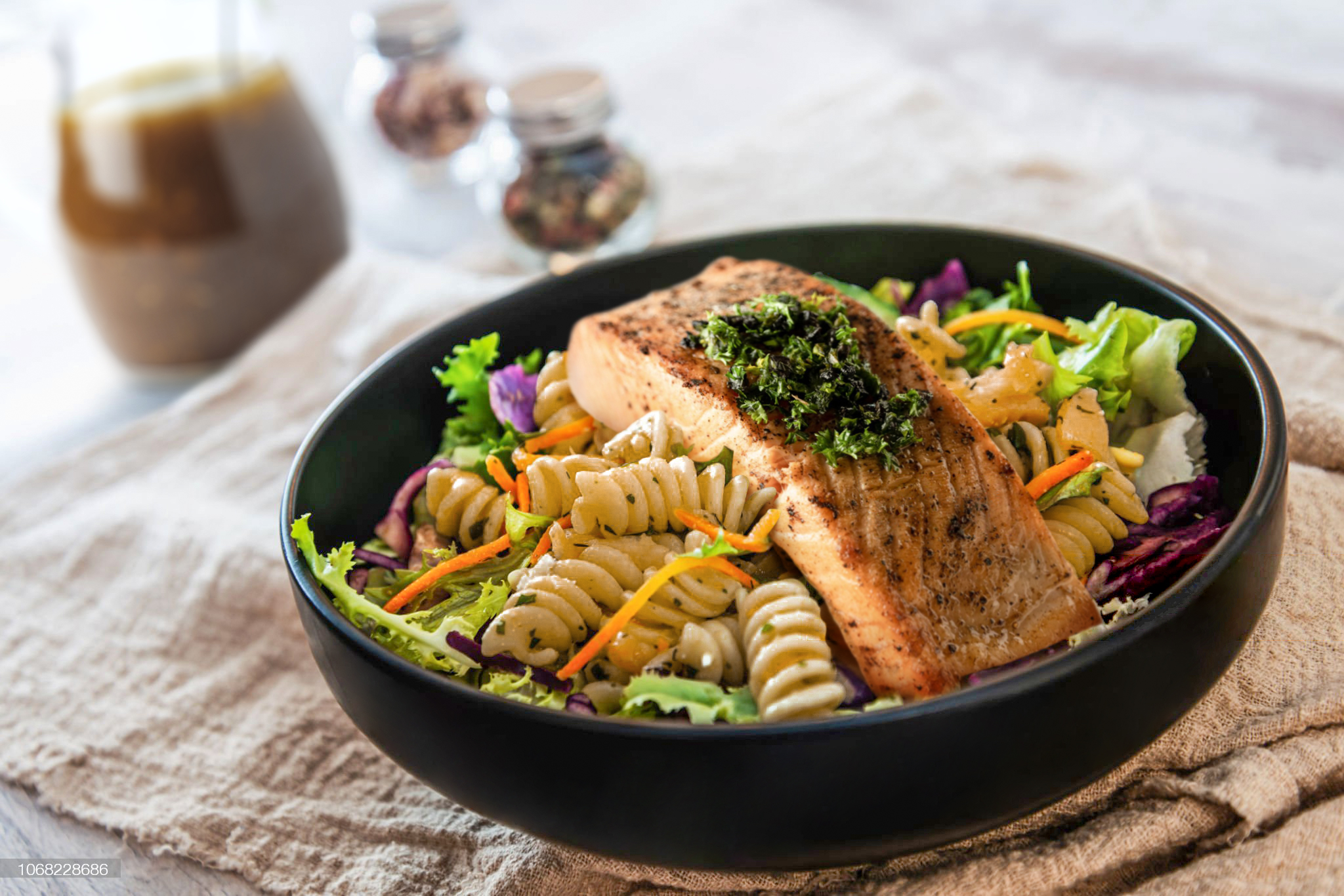 Seared Salmon Pasta Salad