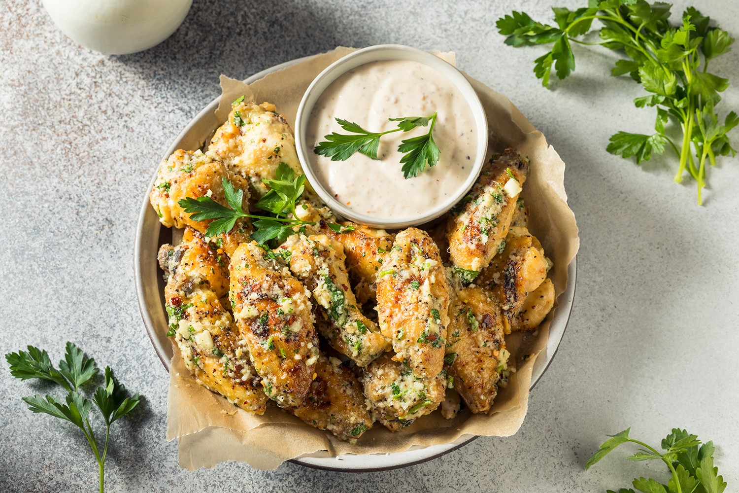 Sauce Craft Crispy Focaccia Herb Crusted Chicken Wings