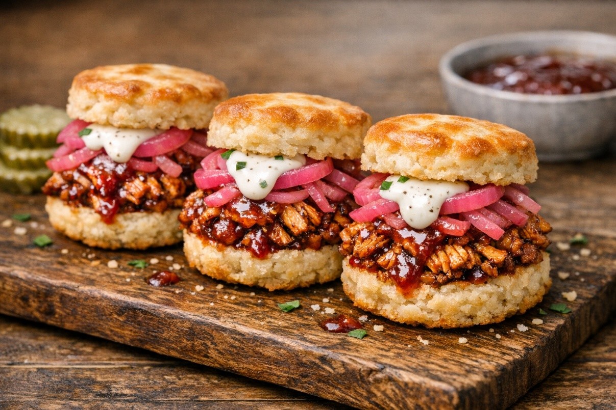 BBQ Shredded Chicken Mini Biscuit Slider