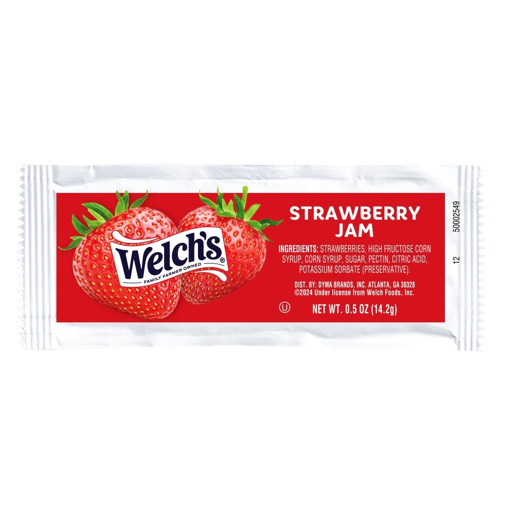 Welch's Strawberry Jam Pouch 200 Count - 0.5 Oz - Ventura Foods