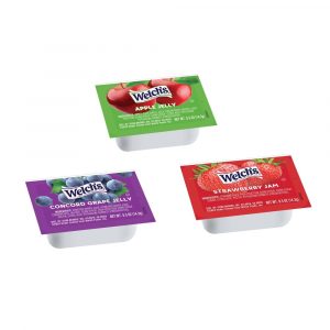 Welch’s Apple, Grape, And Strawberry Jelly/Jam Assortment Cups 200 Count – 0.5  Ounces