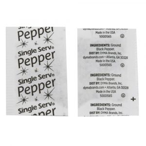 Single Serv Flat Pepper Packets 3000/0.1 G