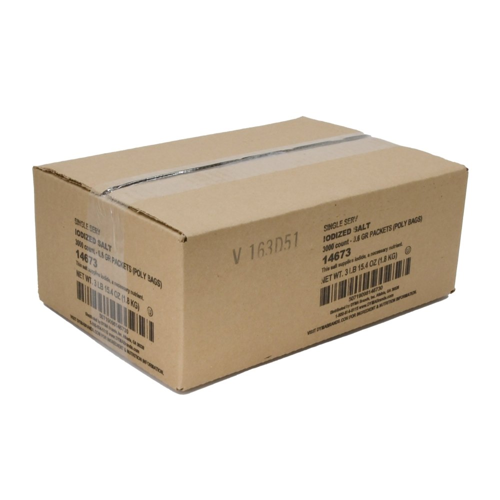 Single Serv Flat Salt Packets 3000 Count - 0.6 G, Poly Bag - Ventura Foods